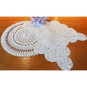 3 Doilies Doily Crocheted Tatted Doily White Vintage Doilies T5
